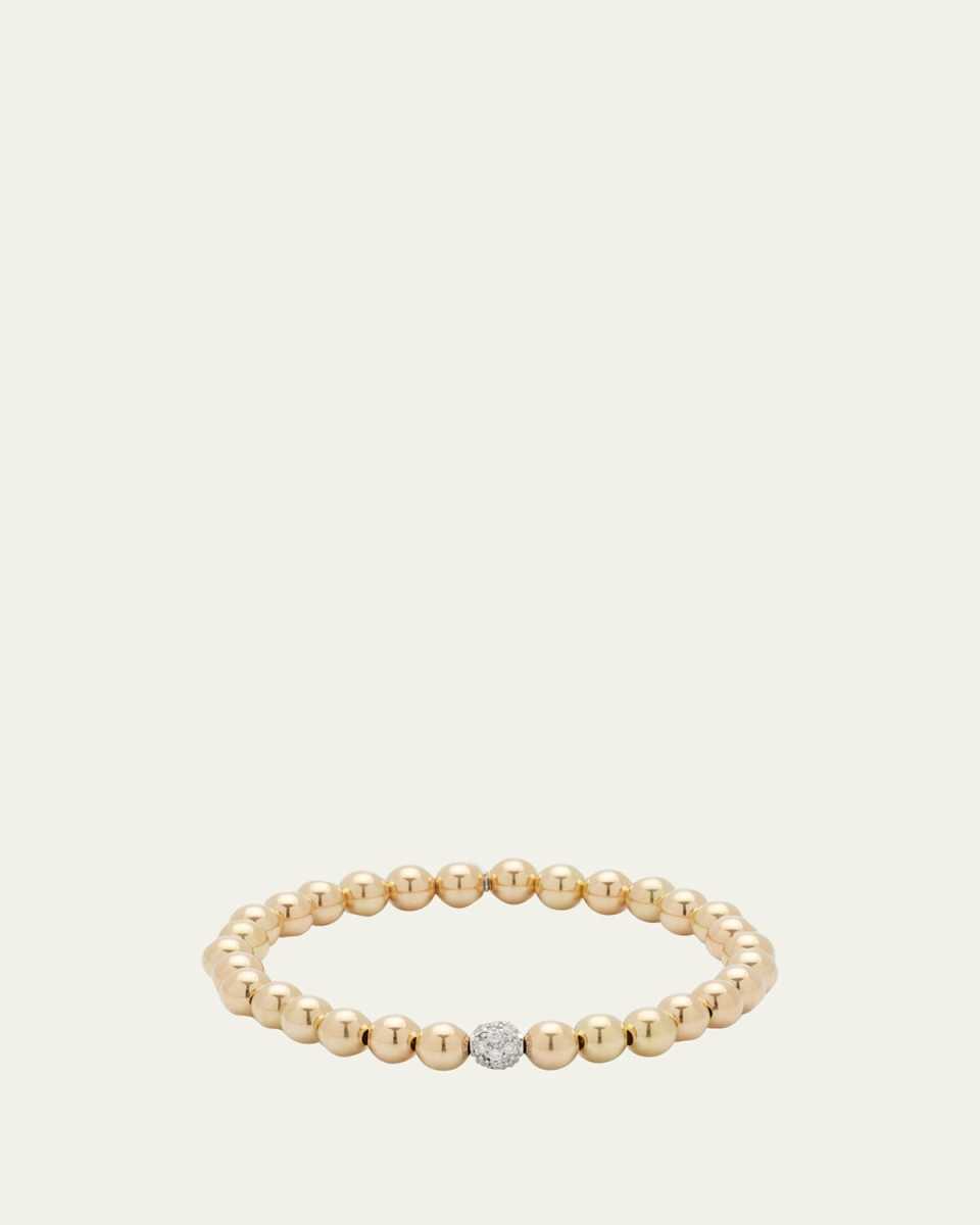 14K Yellow Gold Pave Rondelle Diamond Bracelet